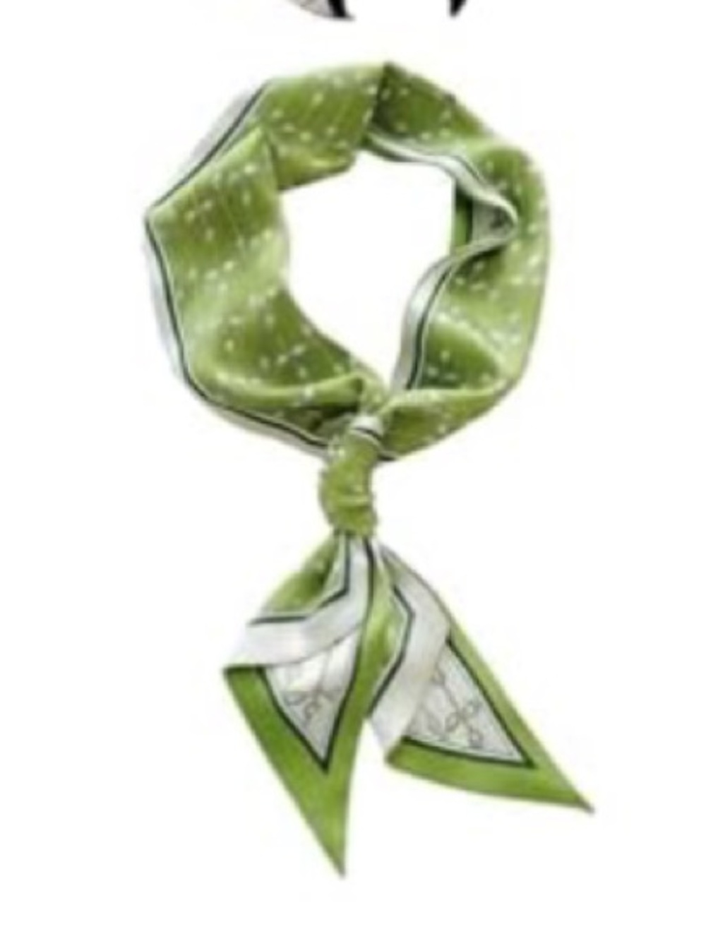 Anthropologie Lime Green Polka Dot Neck Scarf